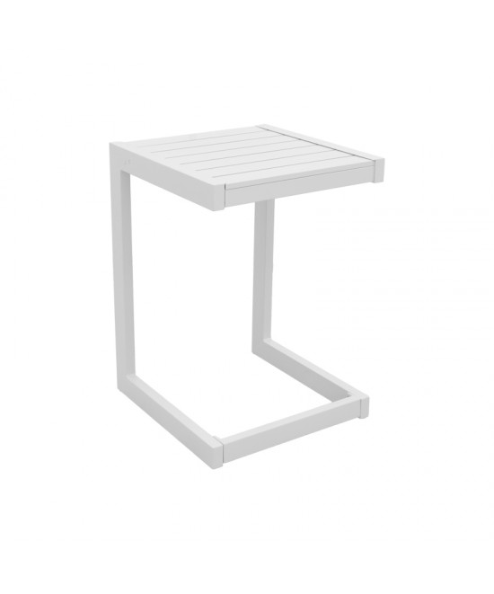 Τραπεζι Aether pakoworld αλουμίνιο σε λευκή απόχρωση 37.5x36.5x53εκ