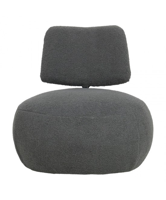 Πολυθρόνα Stonie pakoworld μπουκλέ ύφασμα ανθρακί 67x73x67εκ