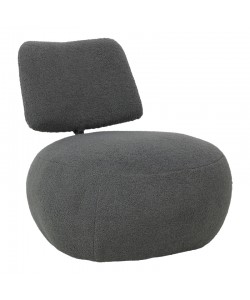 Πολυθρόνα Stonie pakoworld μπουκλέ ύφασμα ανθρακί 67x73x67εκ