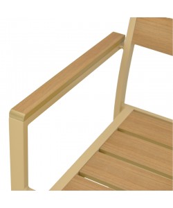 Πολυθρόνα Breze pakoworld στοιβαζόμενη plywood σε φυσική-αλουμίνιο σε cappuccino απόχρωση 57.5x60x88εκ