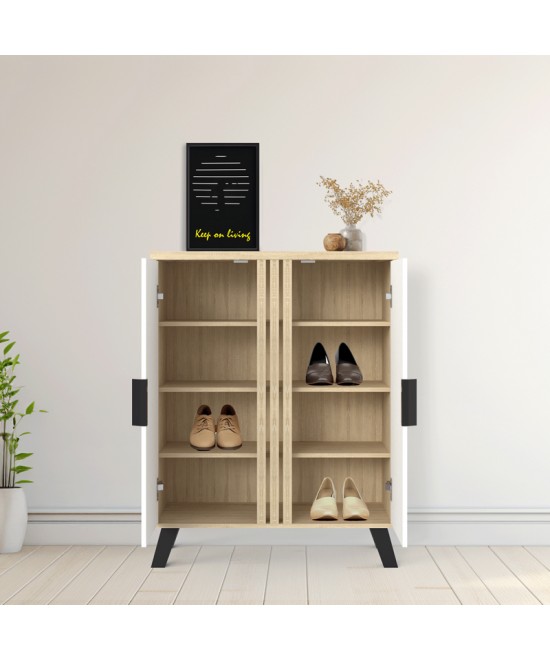 Παπουτσοθήκη-ντουλάπι Shoby pakoworld λευκό-sonoma 70.5x30x91εκ