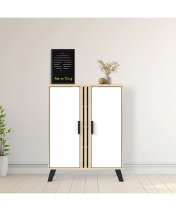 Παπουτσοθήκη-ντουλάπι Shoby pakoworld λευκό-sonoma 70.5x30x91εκ