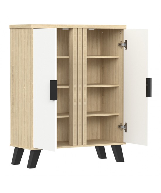 Παπουτσοθήκη-ντουλάπι Shoby pakoworld λευκό-sonoma 70.5x30x91εκ