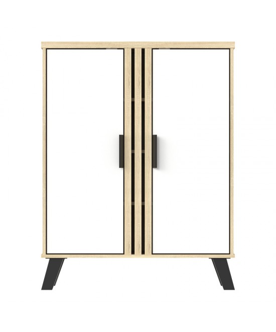 Παπουτσοθήκη-ντουλάπι Shoby pakoworld λευκό-sonoma 70.5x30x91εκ