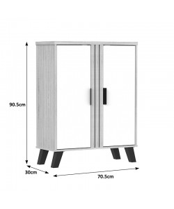 Παπουτσοθήκη-ντουλάπι Shoby pakoworld λευκό-sonoma 70.5x30x91εκ