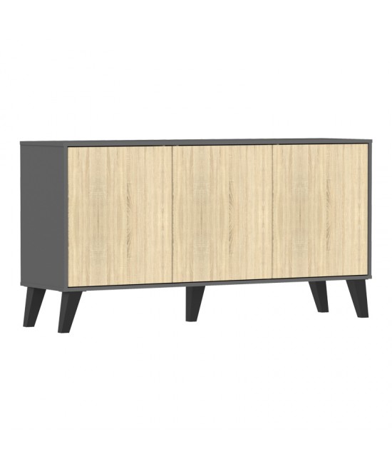 Μπουφές Billie pakoworld ανθρακί-sonoma 149x40x77εκ