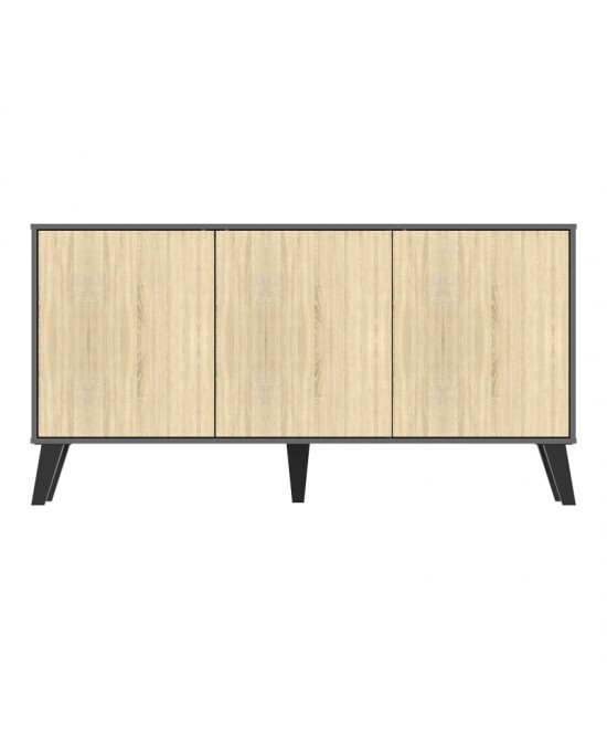 Μπουφές Billie pakoworld ανθρακί-sonoma 149x40x77εκ