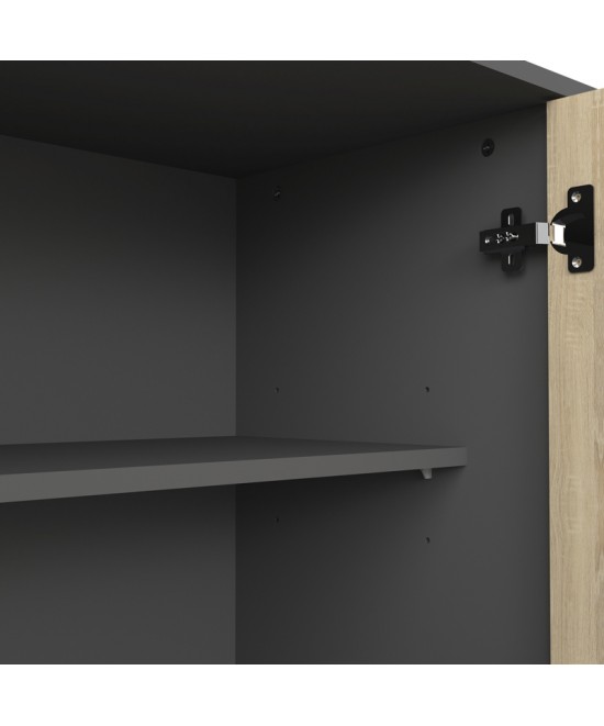 Μπουφές Billie pakoworld ανθρακί-sonoma 149x40x77εκ