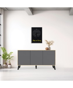 Μπουφές Billie pakoworld sonoma-ανθρακί149x40x77εκ