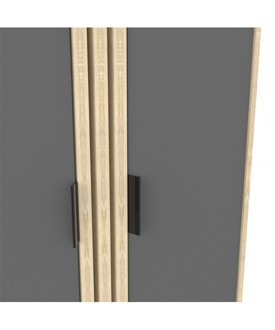 Παπουτσοθήκη-ντουλάπι Shoby pakoworld ανθρακί-sonoma 70.5x30x91εκ