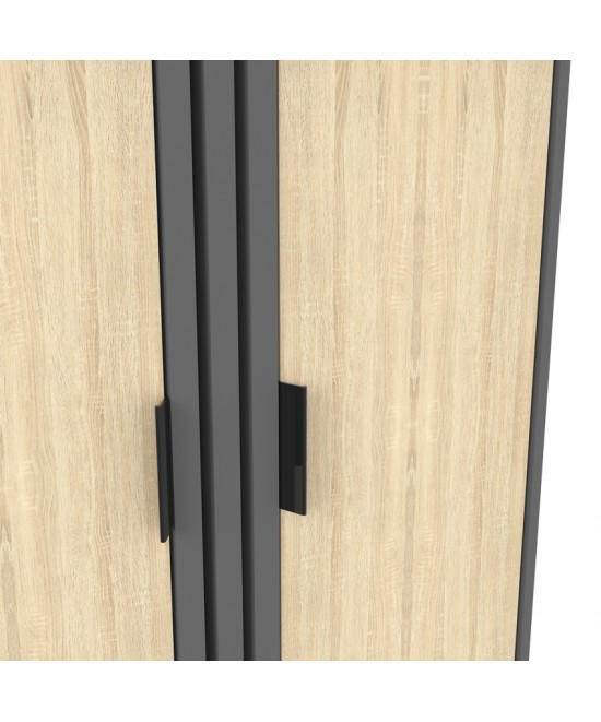 Παπουτσοθήκη-ντουλάπι Shoby pakoworld sonoma-ανθρακί 70.5x30x91εκ