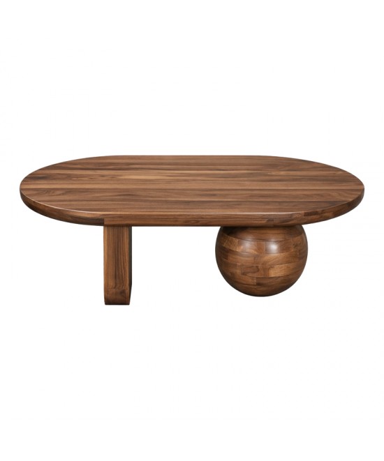 Τραπέζι σαλονιού Kane pakoworld μασίφ ξύλο ακακίας καρυδι 110x72x38εκ