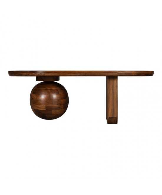 Τραπέζι σαλονιού Kane pakoworld μασίφ ξύλο ακακίας καρυδι 110x72x38εκ