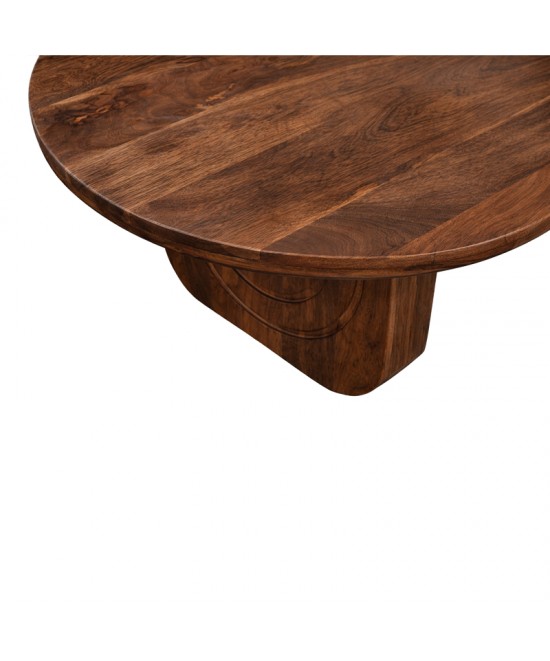 Τραπέζι σαλονιού Kane pakoworld μασίφ ξύλο ακακίας καρυδι 110x72x38εκ