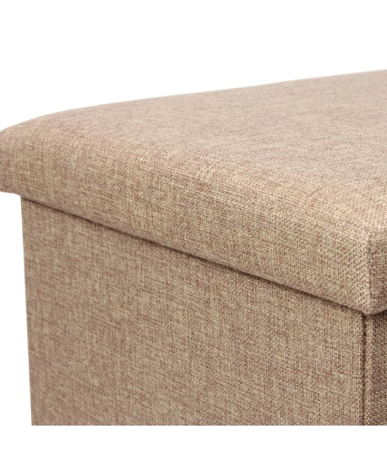 Σκαμπό-μπαούλο Greatness pakoworld ύφασμα μπεζ-καφέ 76x38x38εκ