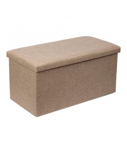 Σκαμπό-μπαούλο Greatness pakoworld ύφασμα μπεζ-καφέ 76x38x38εκ