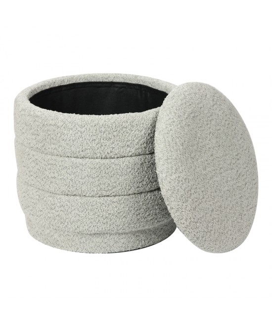 Σκαμπό-μπαούλο Bettia pakoworld μπουκλέ μέντα Φ41x38.5εκ