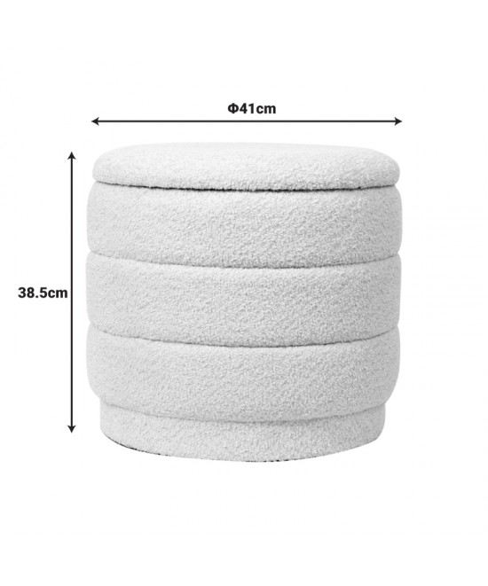 Σκαμπό-μπαούλο Bettia pakoworld μπουκλέ μέντα Φ41x38.5εκ