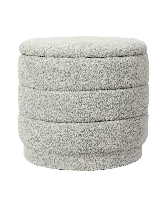 Σκαμπό-μπαούλο Bettia pakoworld μπουκλέ μέντα Φ41x38.5εκ