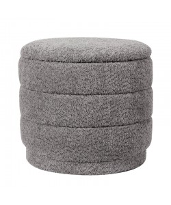 Σκαμπό-μπαούλο Bettia pakoworld μπουκλέ γκρι Φ41x38.5εκ