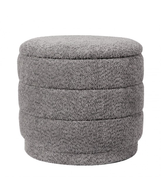 Σκαμπό-μπαούλο Bettia pakoworld μπουκλέ γκρι Φ41x38.5εκ