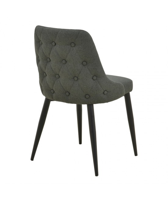 Καρέκλα Zedna pakoworld ανθρακί ύφασμα με μαύρα μεταλλικά πόδια 51x58x84εκ