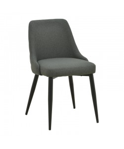 Καρέκλα Zedna pakoworld ανθρακί ύφασμα με μαύρα μεταλλικά πόδια 51x58x84εκ