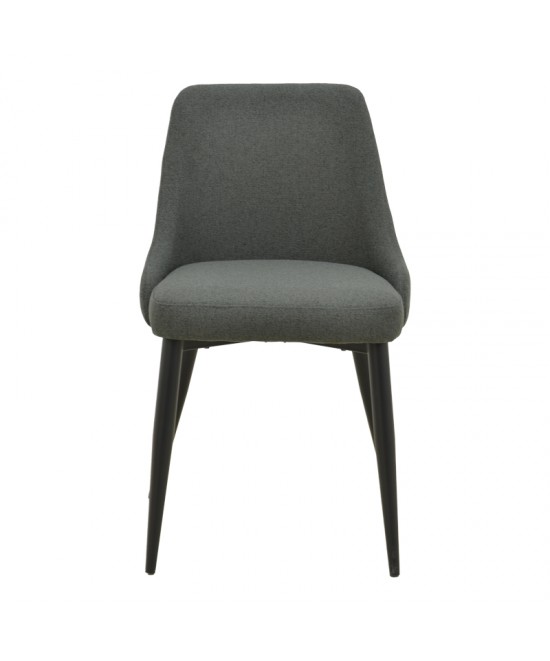 Καρέκλα Zedna pakoworld ανθρακί ύφασμα με μαύρα μεταλλικά πόδια 51x58x84εκ