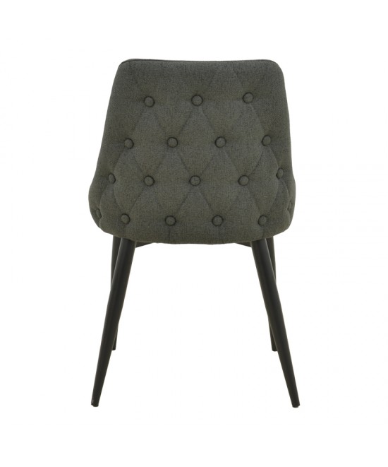 Καρέκλα Zedna pakoworld ανθρακί ύφασμα με μαύρα μεταλλικά πόδια 51x58x84εκ