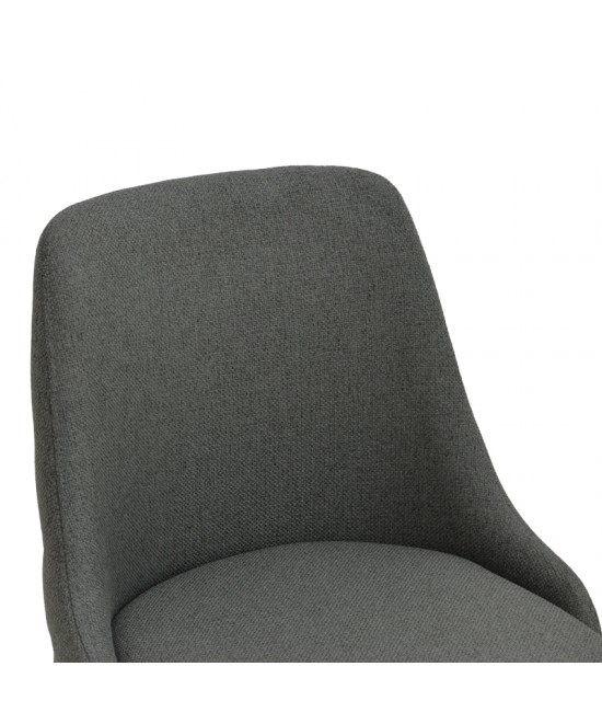 Καρέκλα Zedna pakoworld ανθρακί ύφασμα με μαύρα μεταλλικά πόδια 51x58x84εκ