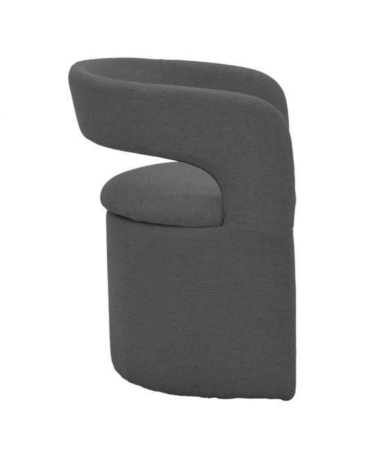 Πολυθρόνα Cocon pakoworld ύφασμα ανθρακί 58x58x80εκ