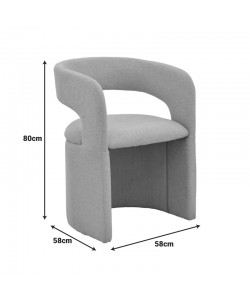 Πολυθρόνα Cocon pakoworld ύφασμα ανθρακί 58x58x80εκ