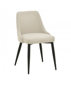 Καρέκλα Zedna pakoworld μπεζ ύφασμα με μαύρα μεταλλικά πόδια 51x58x84εκ
