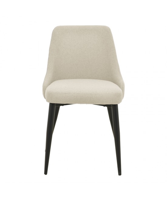 Καρέκλα Zedna pakoworld μπεζ ύφασμα με μαύρα μεταλλικά πόδια 51x58x84εκ