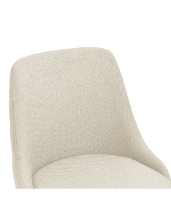 Καρέκλα Zedna pakoworld μπεζ ύφασμα με μαύρα μεταλλικά πόδια 51x58x84εκ