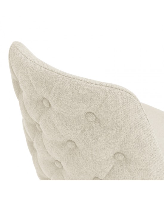 Καρέκλα Zedna pakoworld μπεζ ύφασμα με μαύρα μεταλλικά πόδια 51x58x84εκ