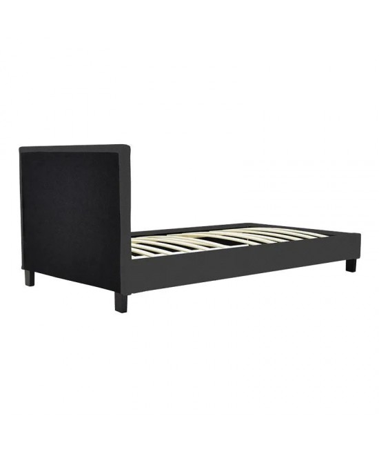 Κρεβάτι με στρώμα Nevil-Perfecto pakoworld ύφασμα ανθρακί-μαύρο πόδι 90x190εκ