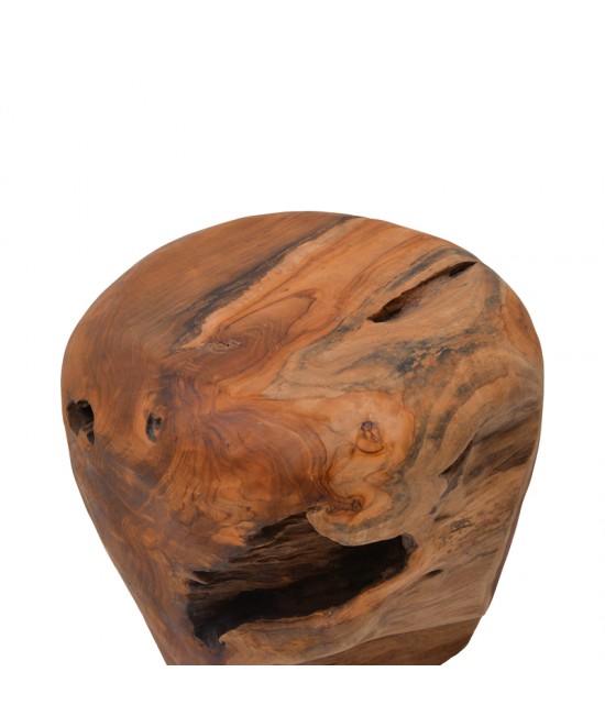 Σκαμπό Bolare pakoworld teak ξύλο σε φυσική απόχρωση Φ40x35εκ