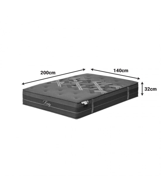 Στρώμα Resty pakoworld pocket spring μονής όψης με ενσωματωμένο ανώστρωμα 32cm 140x200εκ
