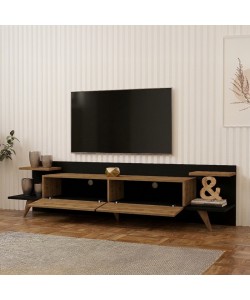 Έπιπλο τηλεόρασης Astry pakoworld oak με ανθρακί 180x36,8x45εκ Έπιπλο τηλεόρασης Astry pakoworld oak με ανθρακί 180x36,8x45εκ