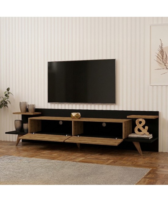 Έπιπλο τηλεόρασης Astry pakoworld oak με ανθρακί 180x36,8x45εκ Έπιπλο τηλεόρασης Astry pakoworld oak με ανθρακί 180x36,8x45εκ