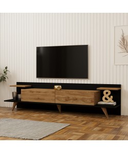 Έπιπλο τηλεόρασης Astry pakoworld oak με ανθρακί 180x36,8x45εκ