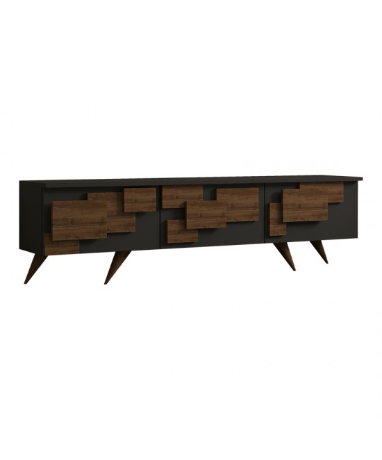 Έπιπλο τηλεόρασης Trida pakoworld καρυδί με ανθρακί 160x35x45εκ