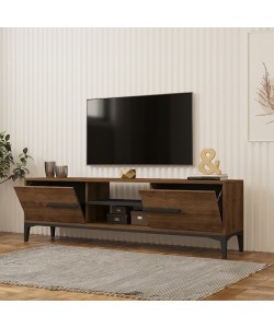 Έπιπλο τηλεόρασης Eslem pakoworld καρυδί με ανθρακί 160x34,6x48,1εκ