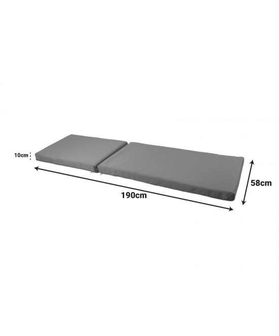 Μαξιλάρι Vertian pakoworld textilene σε ανθρακί απόχρωση 58x190x10εκ