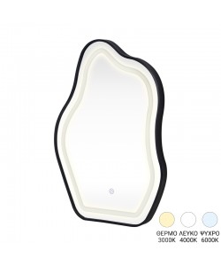Καθρέπτης Bloby pakoworld με led αλουμίνιο μαύρο 50x4x70εκ