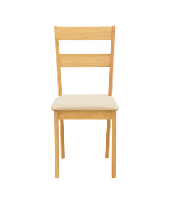 Καρέκλα Dallan pakoworld rubberwood σε φυσική απόχρωση 40x47.5x89εκ