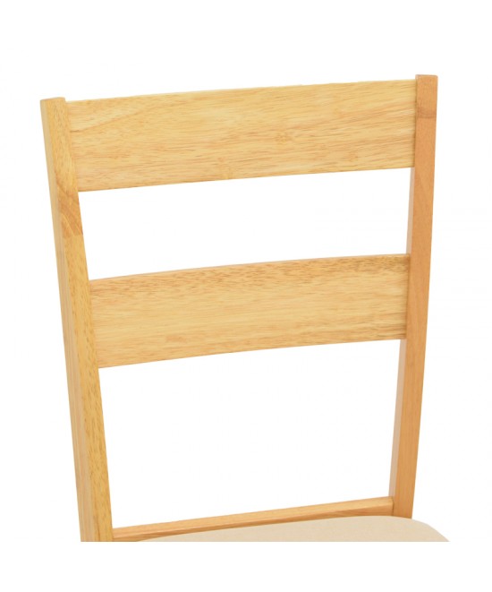 Καρέκλα Dallan pakoworld rubberwood σε φυσική απόχρωση 40x47.5x89εκ