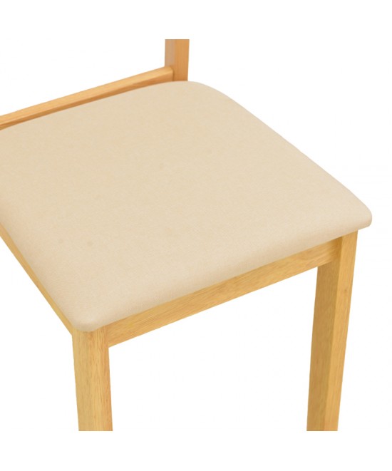 Καρέκλα Dallan pakoworld rubberwood σε φυσική απόχρωση 40x47.5x89εκ