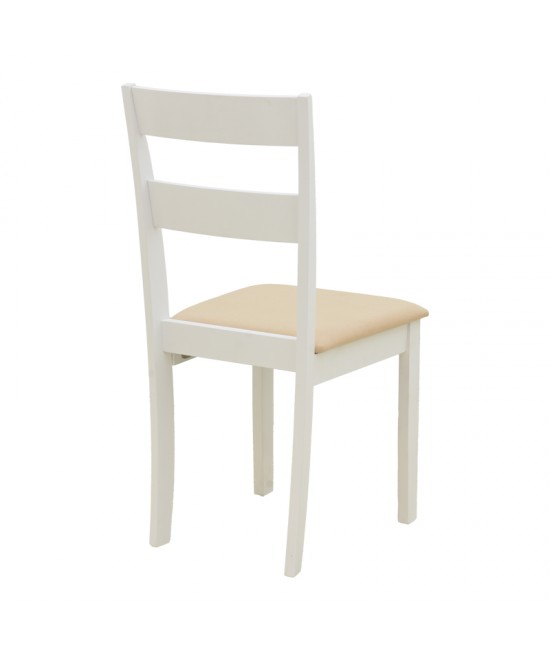 Καρέκλα Dallan pakoworld rubberwood λευκό 40x47.5x89εκ